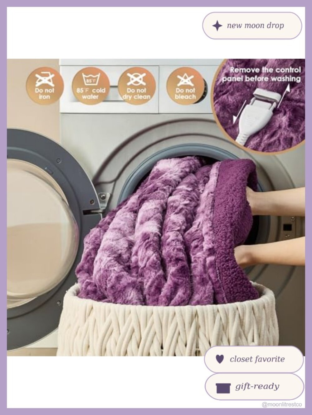 Electric Heated Blanket Faux Fur Sherpa 9 Heat Settings Auto Shut Off King - Picture 5 of 6